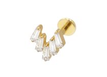Labret Titanio PVD Oro Interno Sterile modello 5 strass rettangolo bianco| Itc