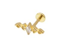 Labret Titanio PVD Oro Interno Sterile modello 5 rombi strass BL| Itc
