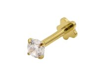 Labret Titane interne PVD GOLD stérile 1,2x8 motivo strass griffé