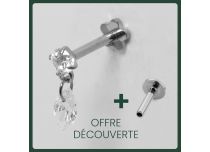 Labret Titane Interne Stérile motif Strass et Oval |  ITC