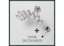 Labret Titane Interne Stérile motif Marquise 7 Strass |  ITC