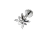 Labret Titane Interne Stérile motif Etoile de bergé strass BL | Itc