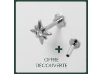 Labret Titane Interne Stérile motif Etoile de bergé strass BL |  ITC