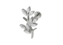 Labret Titane Interne Stérile motif branche strass BL| Itc