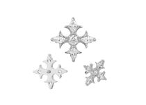 Accessorio interno in titanio con motivo a croce in strass bianco