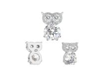 Accessorio interno Titanio 0,9 strass bianco motivo gufo