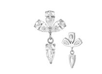 Accessorio interno Titanio 0,9 motivo 3 petali ciondolo strass bianco