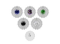 Accessorio interno Titanio 0,9 motivo rotondo strass bianco