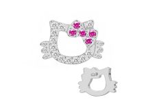 Accessorio interno Titanio 0,9 motivo gatto kawaii strass bianco