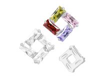 Accessorio interno Titanio 0,9 strass bianchi motivo quadrato