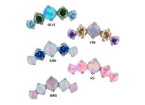 Accessorio interno Titanio 0,9 design strass rotondo viola/bianco opale