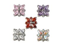Accessorio interno Titanio 0,9 mm motivo fiore marquise strass