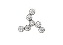 0,9 mm Accessorio interno in titanio con motivo a trinità di strass