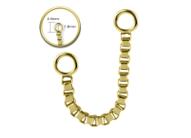 chainette piercing acier gold pavé 24cm