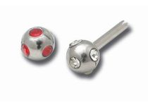 Sfera a vite in acciaio per gioielli da 1,2 a cristalli colorati| Itc