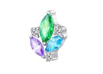 Accessoire interne titane motif éclat trois pierres ITC Piercing