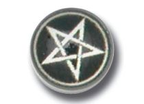 Disco avvitabile in acciaio con motivo a croce satanica bianca | Itc