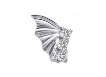 accessorio interno in titanio 0,9 mm strass bianco design pipistrello
