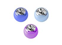 Sfera colorata in titanio con cristallo bianco per gioielli 1,2 mm |  ITC