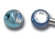 Vite laterale a sfera in titanio per gioielli 1,2 con cristallo colorato | Itc