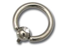 Palla di titanio interno 4 mm cristallo bianco per anello dermico 1,6 mm | Itc