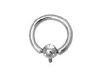Palla di titanio interna da 4 mm in cristallo bianco per anello dermico da 1,6 mm |  ITC