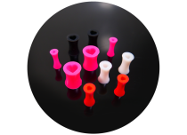 Confezione da 10 tunnel in silicone a forma di cuore in colori e dimensioni diverse