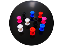 Confezione da 10 tappi in silicone a spirale, di dimensioni e colori diversi.