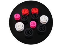 Confezione da 10 tappi a spirale in silicone, di dimensioni e colori diversi