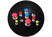Confezione da 10 tappi acrilici fluorescenti di dimensioni miste.