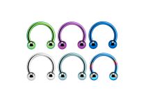 Ferro di cavallo in titanio colorato con palline |  ITC