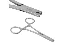 Pinzetta in acciaio inox per applicazione dermica di 4 mm, lunga 11 cm