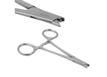 Pinzetta in acciaio inox per applicazione dermica di 5 mm, lunga 11 cm