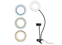 Lampada circolare a 64 led su clip e supporto per smartphone SLR-16 BC | DÖRR