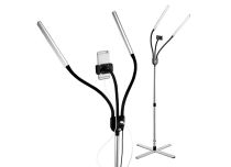 GEMINI Lampada da terra a LED con due bracci e supporto per smartphone DAYLIGHT
