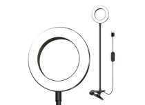 Lampada ad anello a LED con chiusura a clip, regolabile in 3 colori